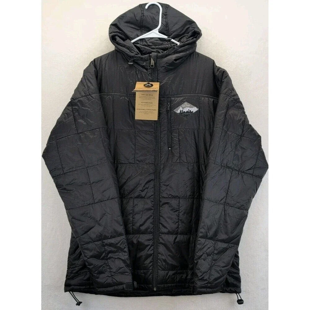 COALATREE Camper Hooded Comformax Nylon Puffer Jacket MTN2CTY Black Mens XXL NWT